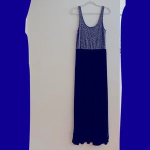 Grey and black scoop front and back maxi dress